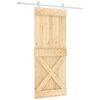 vidaXL Ușă glisantă Natural și Alb 85 x 210 cm Lemn de Pin Solid