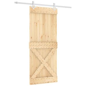 vidaXL Ușă glisantă Natural și Alb 85 x 210 cm Lemn de Pin Solid