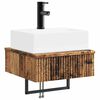 vidaXL Basin de spălare montat pe perete Lemn vechi 40 x 41 x 39 cm