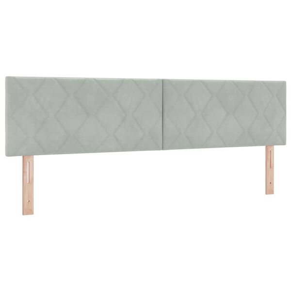 vidaXL Tăblie cap cu headboard Gri deschis 180 cm Catifea