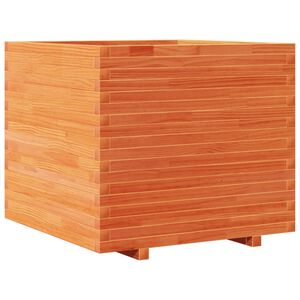 vidaXL Jardinieră de grădină, maro ceruit, 80x80x72 cm, lemn masiv pin