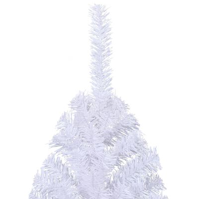 vidaXL Brad de Crăciun artificial jumătate, suport, alb, 240 cm, PVC