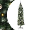 vidaXL Copac Artificial Slăb de Crăciun Verde și alb 240 cm