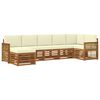 vidaXL Set canapea sectională cu pernă 6 pcs Natural și Crem