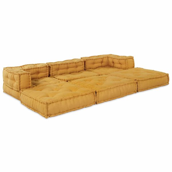 vidaXL Canapea modulară 2 pcs Galben 140 x 70 x 56 cm țesătură
