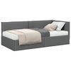 vidaXL Cadru de pat colțar cu saltea cu headboard 2 buc. Gri Catifea