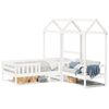 vidaXL Set pat bancă cu acoperiș, alb, 75x190 cm, lemn masiv de pin