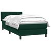 vidaXL Pat box spring cu saltea, verde &icirc;nchis, 100x220 cm, catifea
