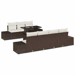 vidaXL Set de canapea 8 buc. Maro și Crem 100 x 55 x 73 cm poliratan