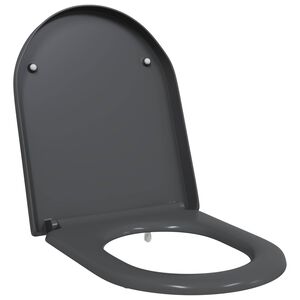 vidaXL Capacul de toaletă Antracit 49 x 36 x 4 cm Duroplast