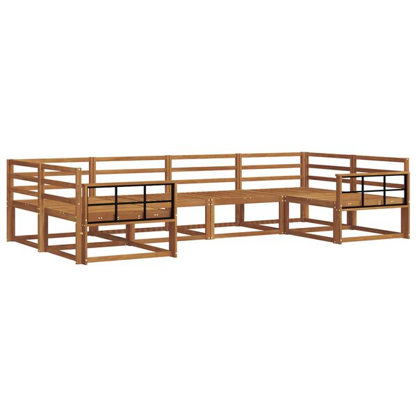 vidaXL Set de canapele de exterior 6 pcs natural Lemn Solid de Acacia