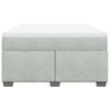 vidaXL Pat box spring cu saltea, gri deschis, 140x200 cm, catifea
