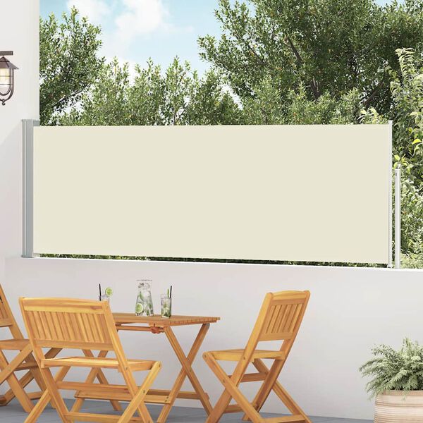 vidaXL Copertină laterală retractabilă de terasă, crem, 100 x 500 cm