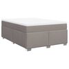 vidaXL Pat box spring cu saltea, gri taupe, 140x200 cm, textil