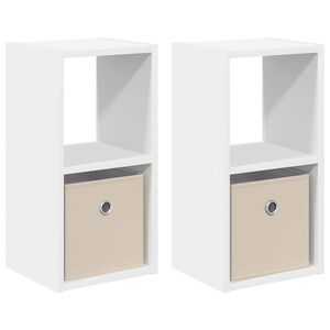 vidaXL Noptieră 2 buc. Alb 25,5 x 22 x 49,5 cm Lemn prelucrat