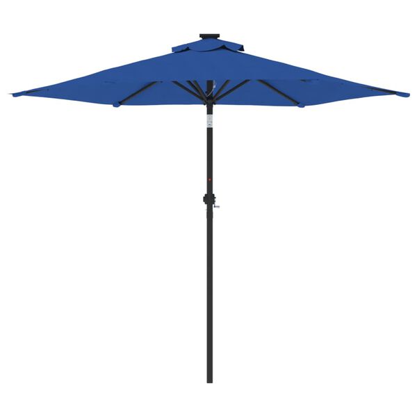 vidaXL Umbrelă soare de grădină st&acirc;lp din oțel albastru 225x225x212 cm
