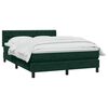 vidaXL Pat box spring cu saltea, Verde &icirc;nchis, 140x210 cm, catifea