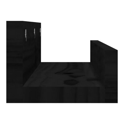 vidaXL Rafturi de perete, 2 buc., negru, 50x12x9 cm, lemn masiv de pin