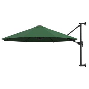 vidaXL Umbrelă soare, montaj pe perete, tijă metalică, verde, 300 cm