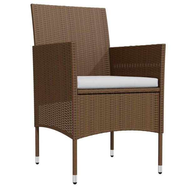 vidaXL Set de servit masa pentru grădină, 7 piese, maro și negru