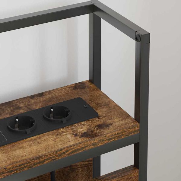 vidaXL Tăblie de depozitare cu raft Stejar afumat 80 cm Lemn compozit