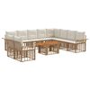 vidaXL Set de canapele pentru grădină 11 buc. Alb Natural și Crem