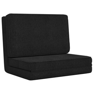 vidaXL Scaun de podea pliabil, negru, material textil