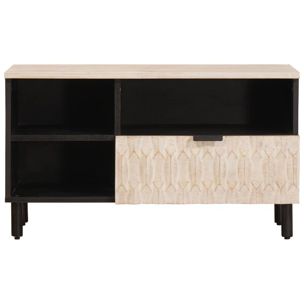 vidaXL Cabinet TV cu sertar cu raft Finisaj Alb Spălat 80 x 33 x 46 cm