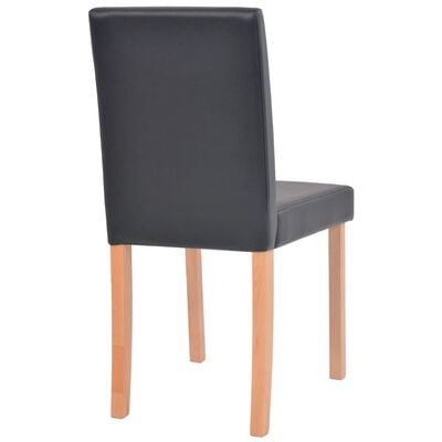 vidaXL Masă și scaune, 5 piese, negru, stejar, piele artificială
