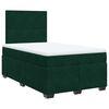 vidaXL Pat box spring cu saltea, verde &icirc;nchis, 120x190 cm, catifea