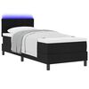 vidaXL Pat cu arcuri cu saltea cu headboard Negru 80 x 200 cm țesătură