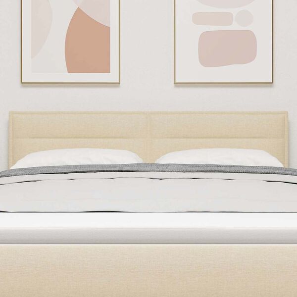 vidaXL Tăblie cap Crem 144 cm țesătură