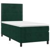 vidaXL Pat box spring cu saltea, verde &icirc;nchis, 80x200 cm, catifea