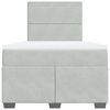 vidaXL Pat continental cu saltea, gri deschis, 120x200 cm, catifea