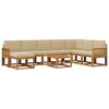 vidaXL Set de canapele de exterior cu pernă 9 pcs Natural și Bej
