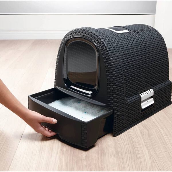 Curver Litieră acoperită pentru pisici, antracit, 51x38,5x39,5 cm, 400460