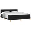 vidaXL Pat boxspring cu saltea cu saltea Negru 180 x 200 cm țesătură