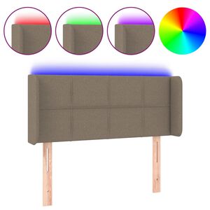 vidaXL Tăblie de pat cu LED, gri taupe, 83x16x78/88 cm, textil