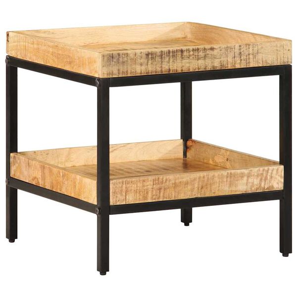 vidaXL Masă laterală cu raft Maro 45 x 45 x 45 cm Lemn de mango solid