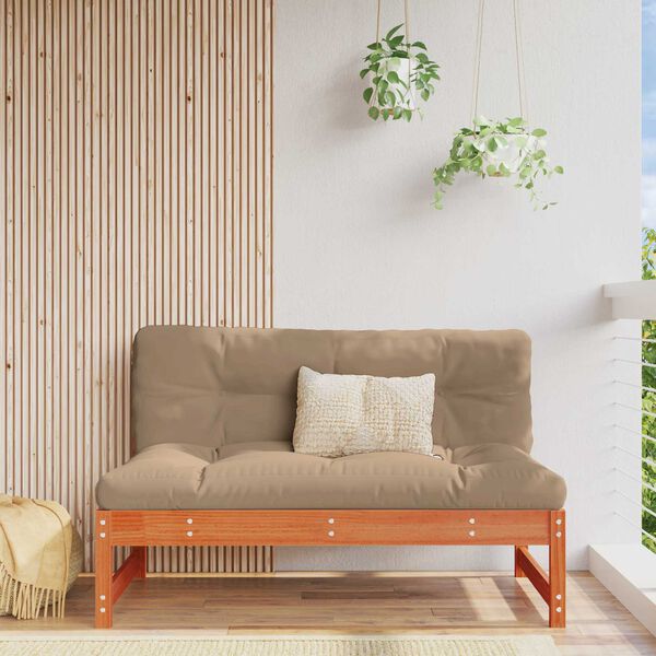 vidaXL Canapea de Grădină Din Mijloc Lemn masiv de pin Maro Ceară