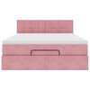 vidaXL Cadru de pat otoman cu saltea roz 140x190cm catifea