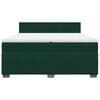 vidaXL Pat box spring cu saltea, verde &icirc;nchis, 200x200 cm, catifea