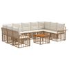 vidaXL Set de canapele de exterior 10 buc. Alb Natural și Crem