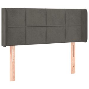 vidaXL Tăblie de pat cu aripioare gri &icirc;nchis 83x16x78/88 cm catifea