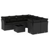vidaXL Set mobilier de grădină cu perne, 9 piese, negru, poliratan