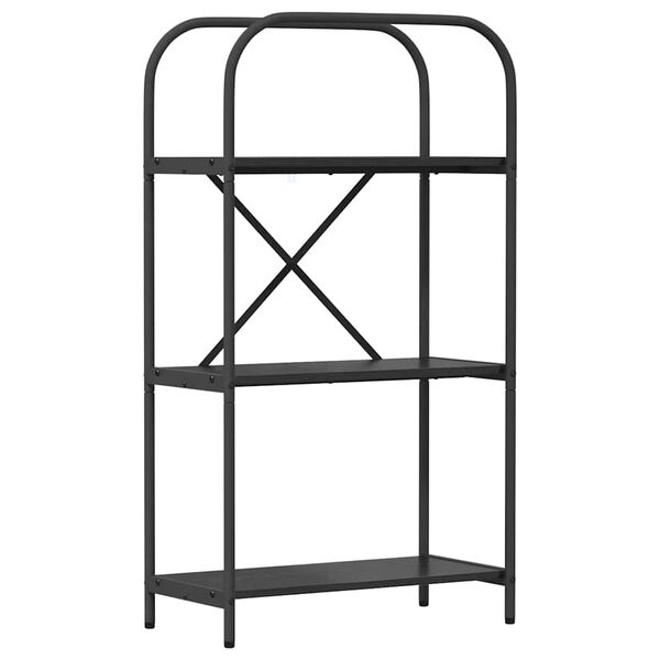 vidaXL Raft pentru cărți Stejar Negru 60 x 30 x 109 cm Lemn compozit