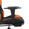 vidaXL Scaun de gaming cu suport picioare, negru/oranj, piele eco