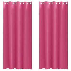 vidaXL Perdele Opaque cu Inel 2 buc. Roz Aprins 225 x 140 cm Poliester