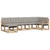 vidaXL Set de canapele de exterior cu pernă 7 pcs Alb și gri deschis