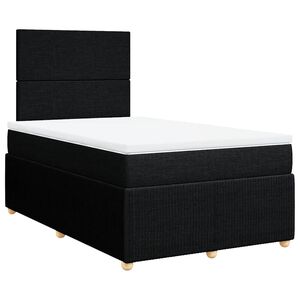 vidaXL Pat box spring cu saltea, negru, 120x190 cm, catifea